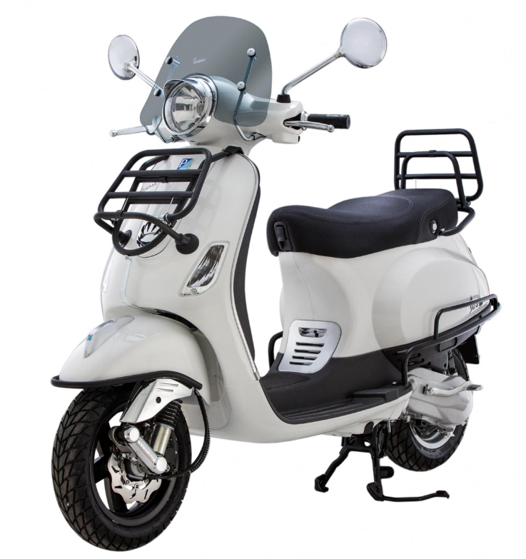 Gepäckträger hinten für Vespa LX /​LXV /​S 50-150ccm, klappbar, schwarz