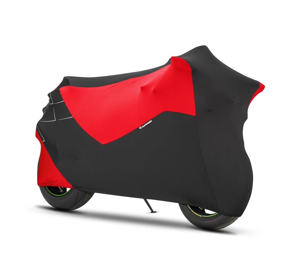Motorradabdeckplane rot/schwarz Original Kawasaki
