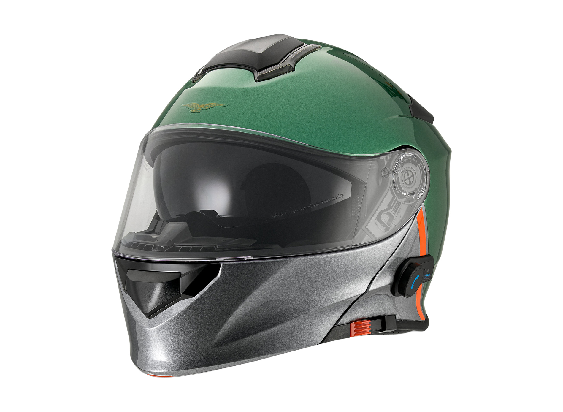 Moto Guzzi Helm „Modular BT“ grün mit Bluetooth