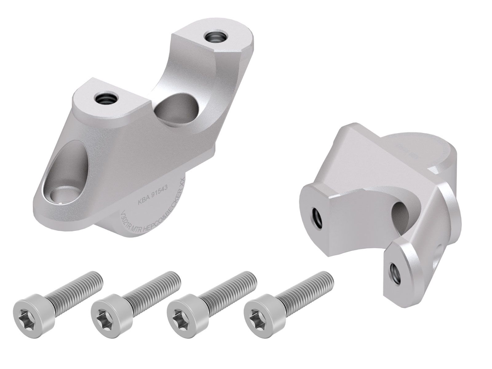 Lenkererhöhung H=30 mm mit Versatz 21 mm zurück silber für BMW R 1200 R LC (15-18) Hepco & Becker