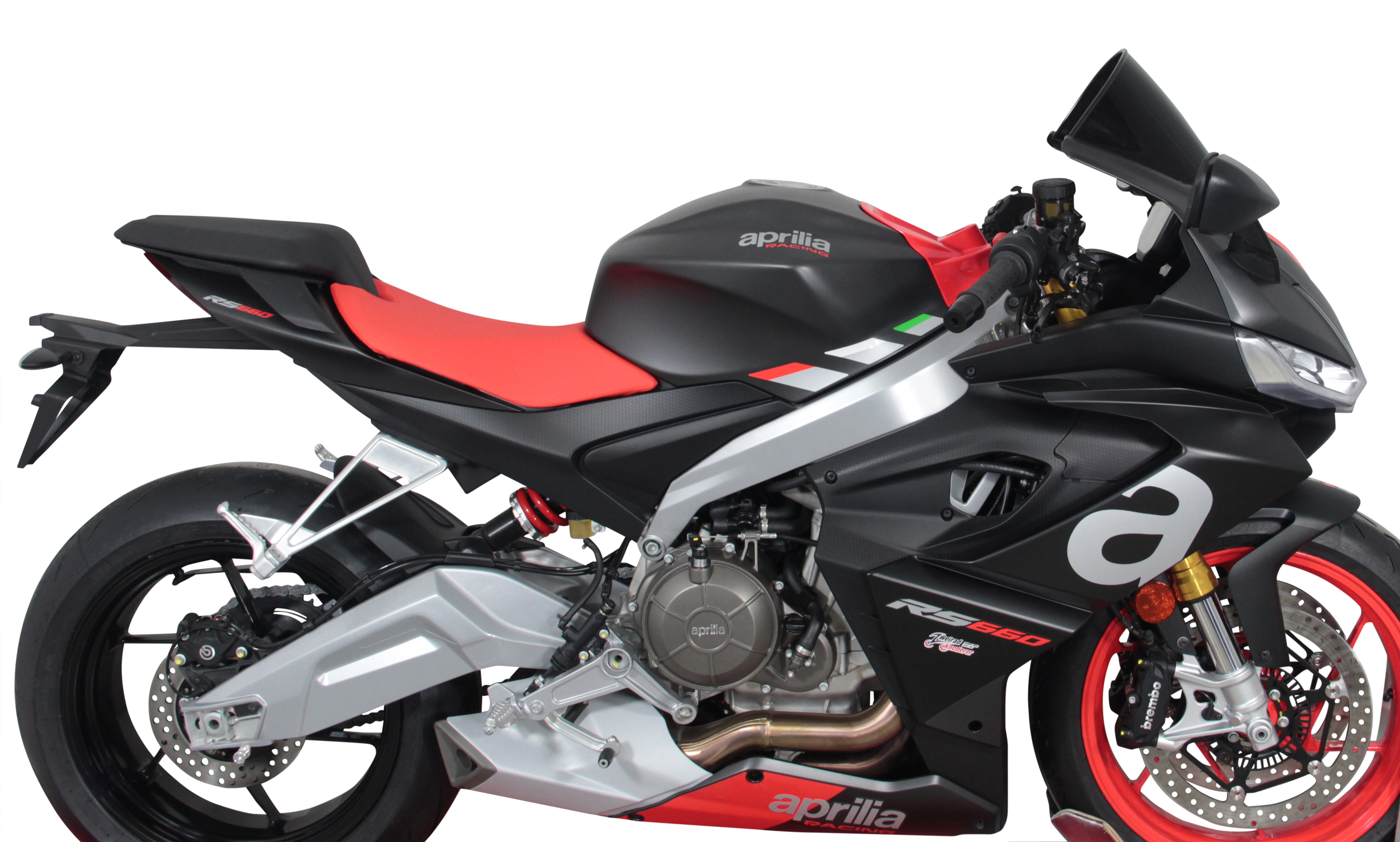 MRA Racingscheibe "R " schwarz für Aprilia RS 660 2021-