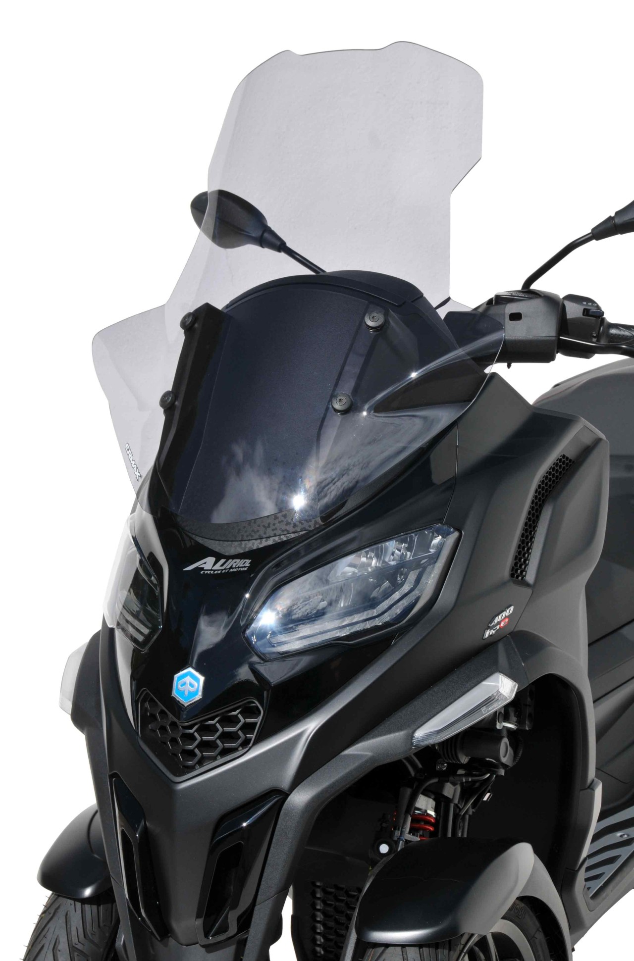 Windschild ERMAX High Protection mit Handschutz für Piaggio MP3 400 / 530 HPE (22-), grau