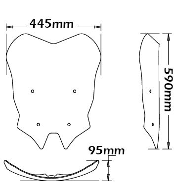 Hohe Windschutzscheibe - Höhe 590 mm für BMW R 1200 RS (15-18) /R 1250 RS (19-20)