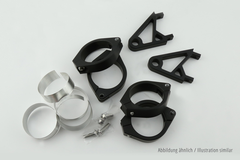 HIGHSIDER pro XS Lampenhalter Schwarz Set, Für 47-54 mm Ø