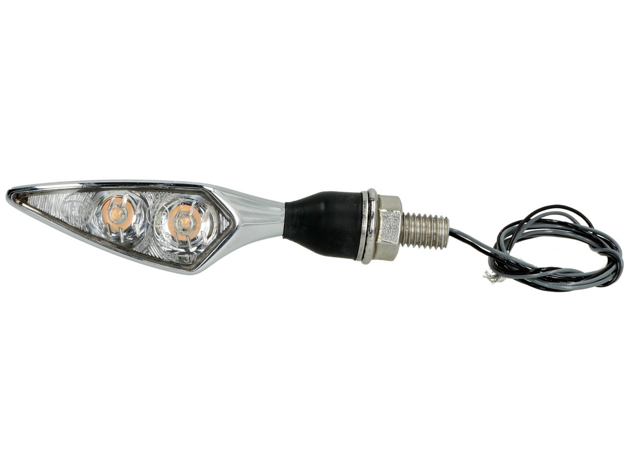 Kellermann Blinker, Rhombus Extreme, Stahl, LED, VR/HL, 12 V, chrom glänzend, M8x20, E-geprüft