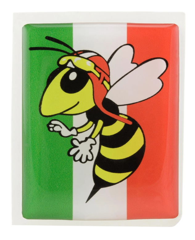 Vespa Emblem "Wespe" 4-Eck Kaskade, grün/weiß/rot