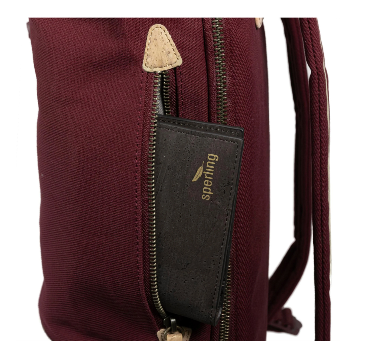 Rucksack Sperling VESPA-Rider Night "SIP Edition" - weinrot/Kork