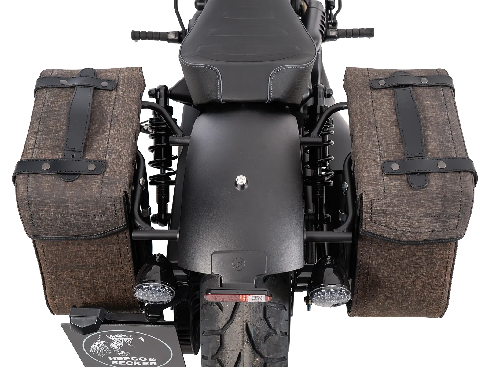 Cutout Taschen Set braun inkl. Halter für Indian Scout Sixty Classic (25-) Hepco & Becker
