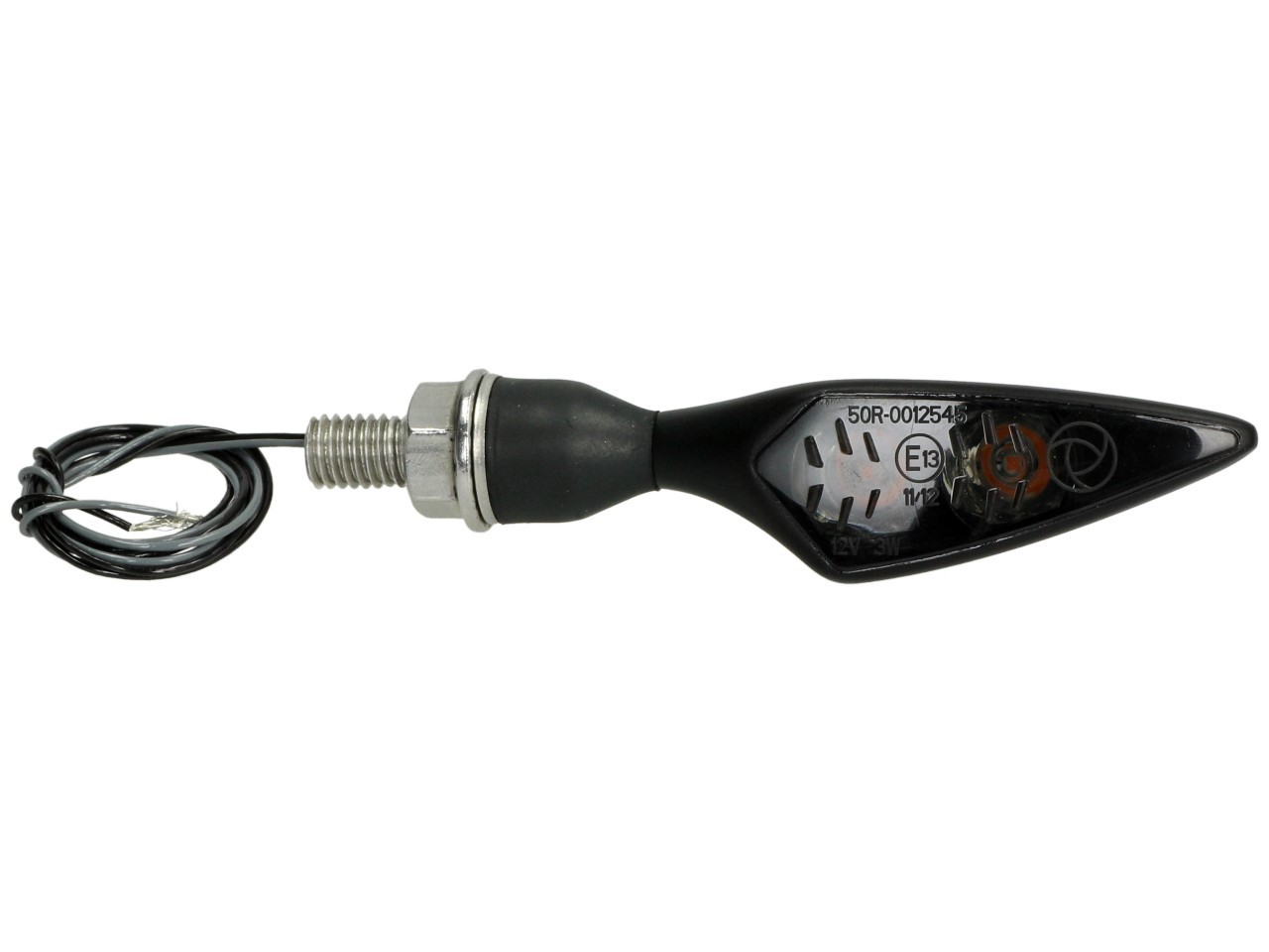 Kellermann Blinker, Rhombus Dark, Stahl, LED, VL/HR, 12 V, schwarz seidenmatt, M8x20, E-geprüft