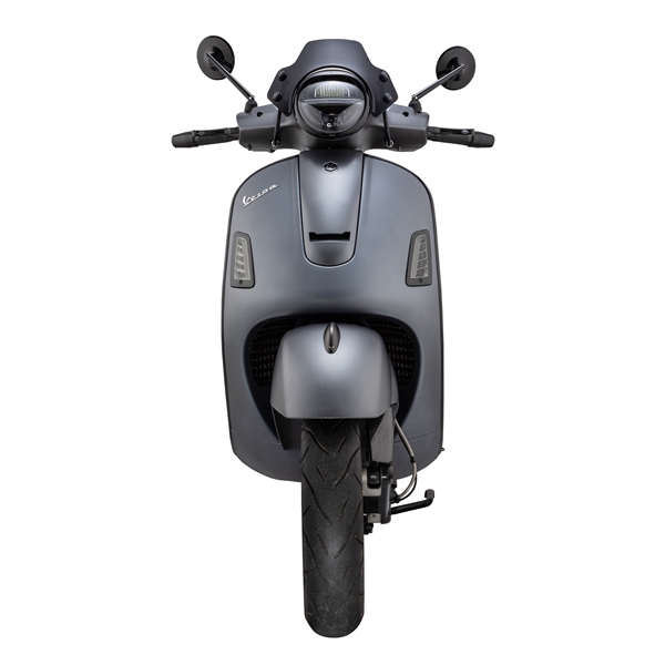 Flyscreen für Vespa GTS /​ GTS Super / ​GT /​ GT L 125-300ccm, schwarze Halter, schwarz getönt
