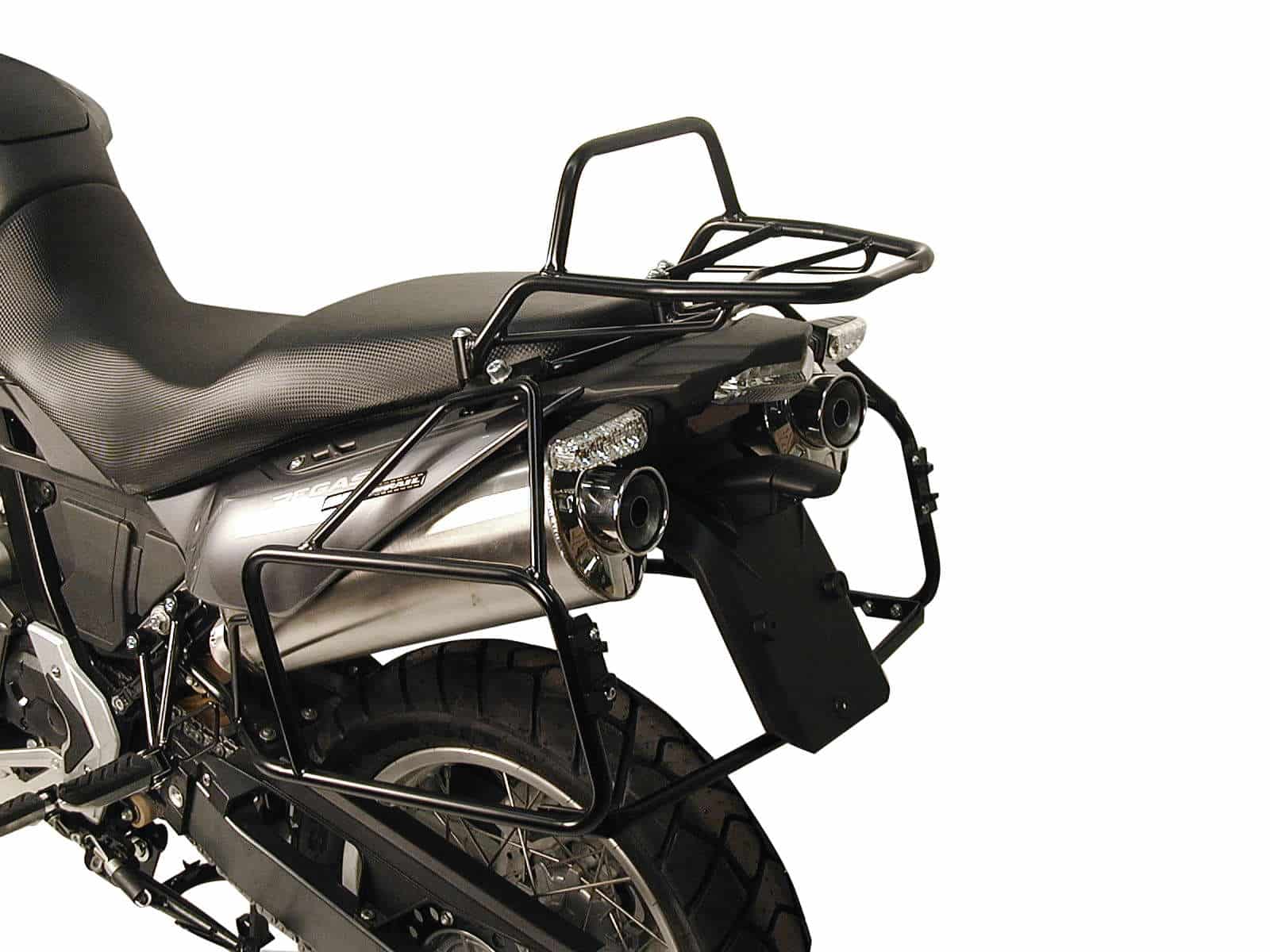 Rohrgepäckbrücke Topcase-Träger schwarz für Aprilia Pegaso 650 Strada/Trail (05-09) Hepco & Becker