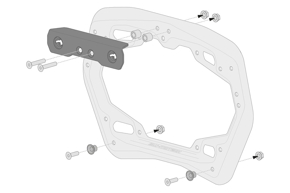 SW-Motech Adapterkit für PRO/EVO Seitenträger für Givi Trekker Dolomiti Seitenkoffer
