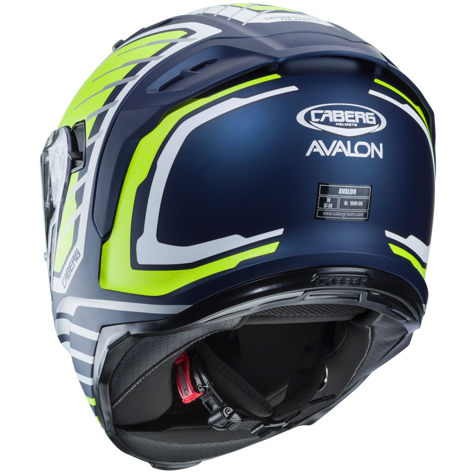 Caberg Helm Avalon Forge, matt-blau/fluo-gelb-weiß