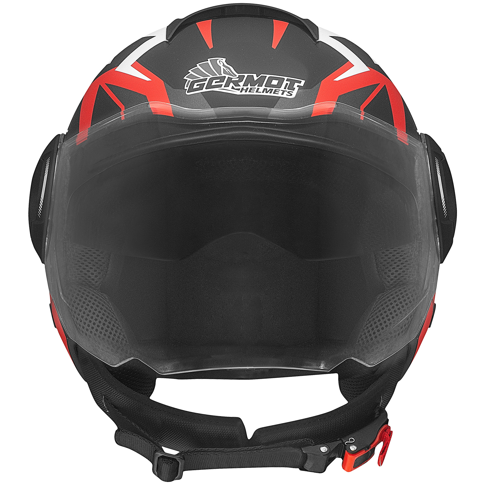 Germot Helm GM 650, matt-schwarz/rot