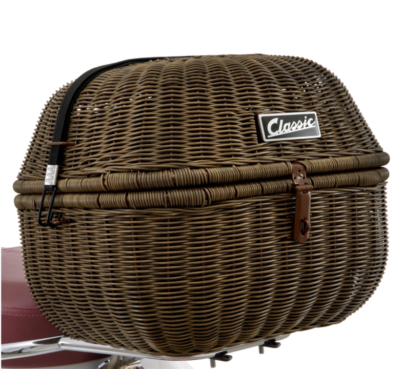 Gepäckkorb Classic für Vespa, dunkelbraun