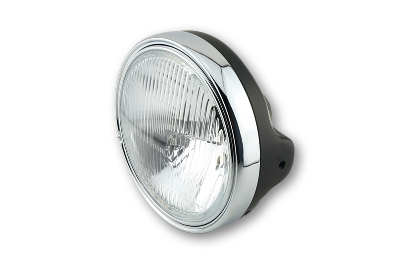 HIGHSIDER smart 7 Zoll LTD Scheinwerfer Schwarz H4-Einsatz Mit Geprägtem Glas, E-Geprüft (1Stck)