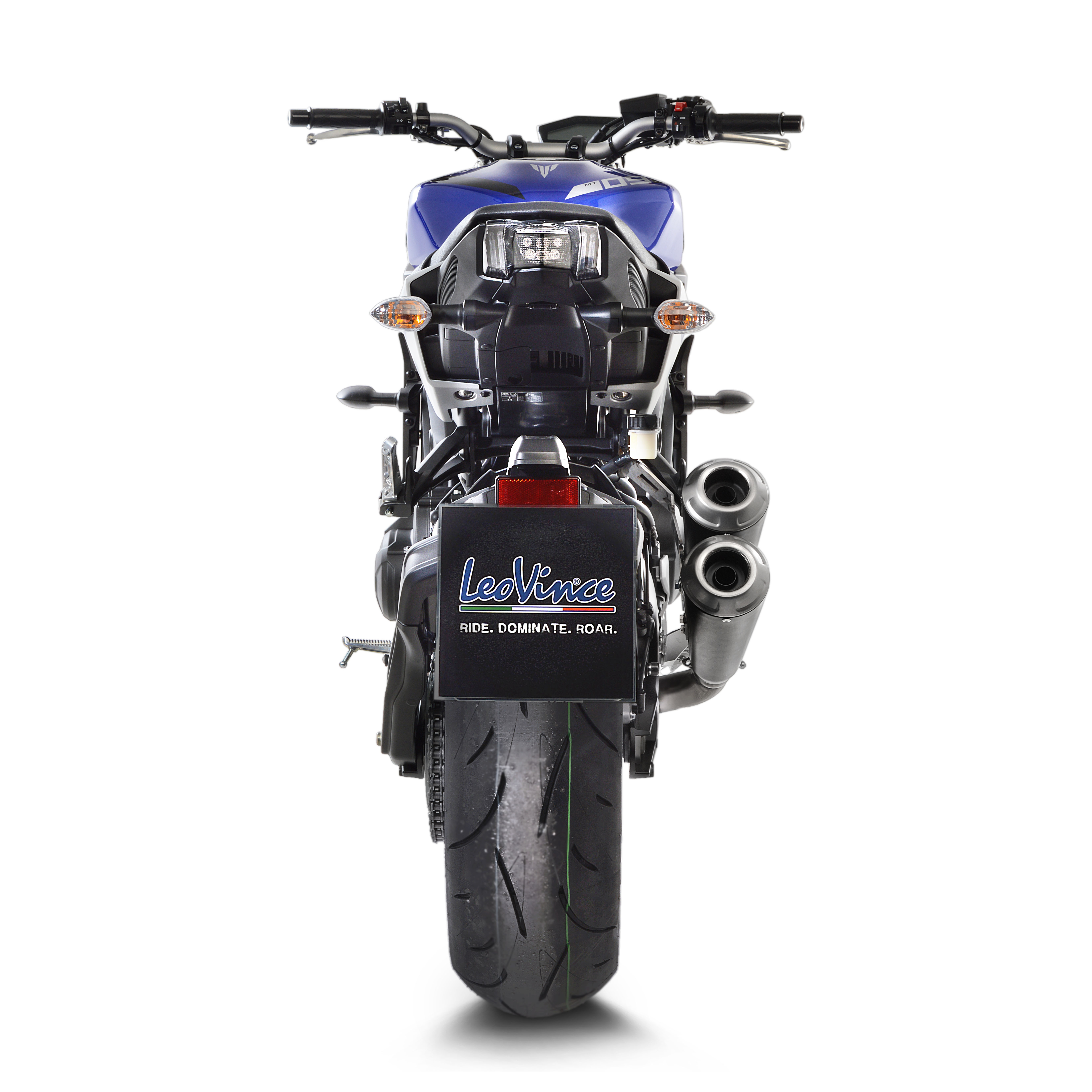 LeoVince Auspuffanlage GP Duals für Yamaha MT-09, Edelstahl schwarz, slip on, Euro4, E-Gutachten