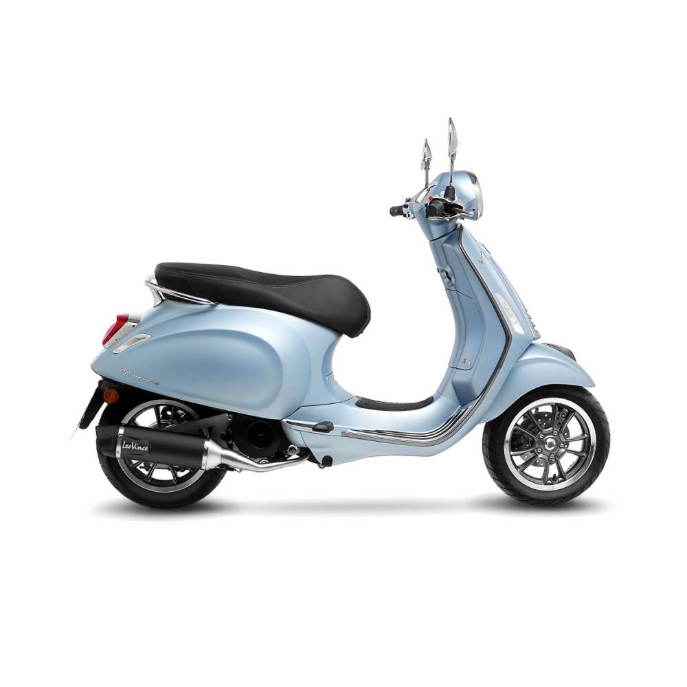 LeoVince Komplettanlage SBK Nero für Vespa Primavera 125, Edelstahl schwarz, E-Gutachten