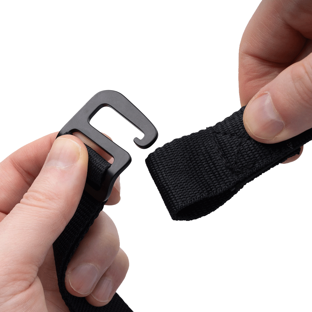 Atlas G-Hook, Spanngurtset 26mm x 1,2m, schwarz
