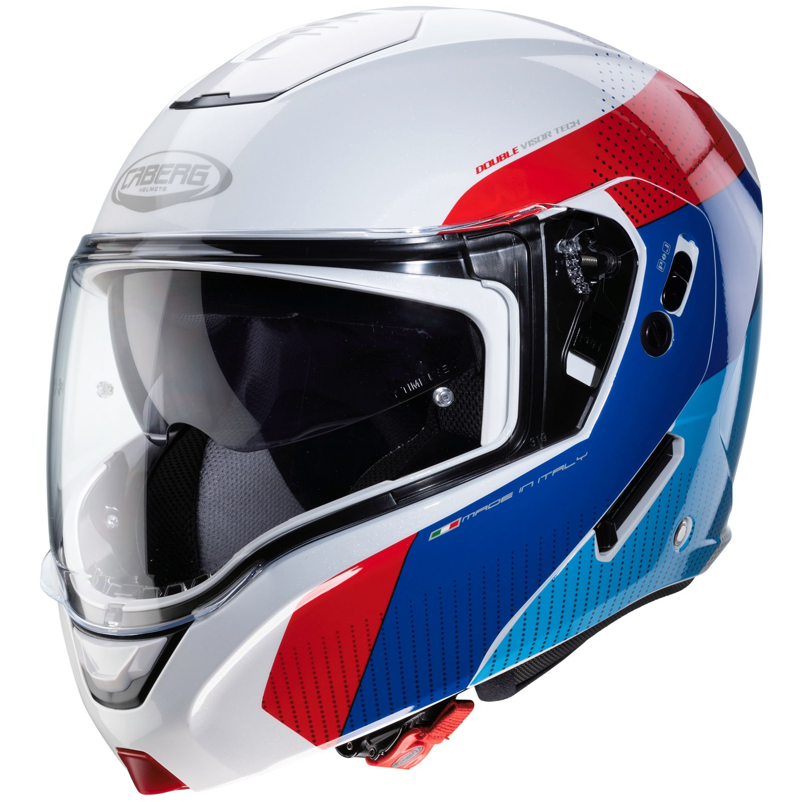 Caberg Helm Horus Scout, weiß metallic/rot-blau