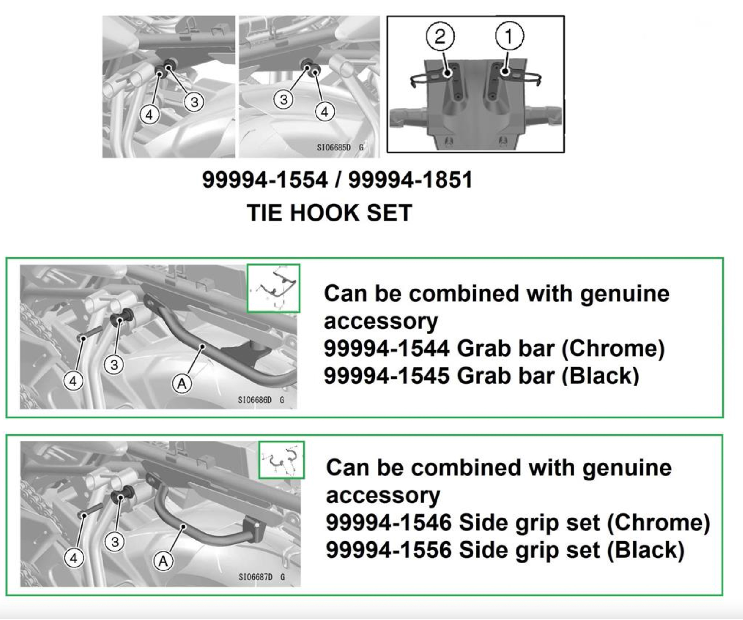 Gepäckhaken und Halterungsset für Kawasaki für Z 650 RS 2022- original