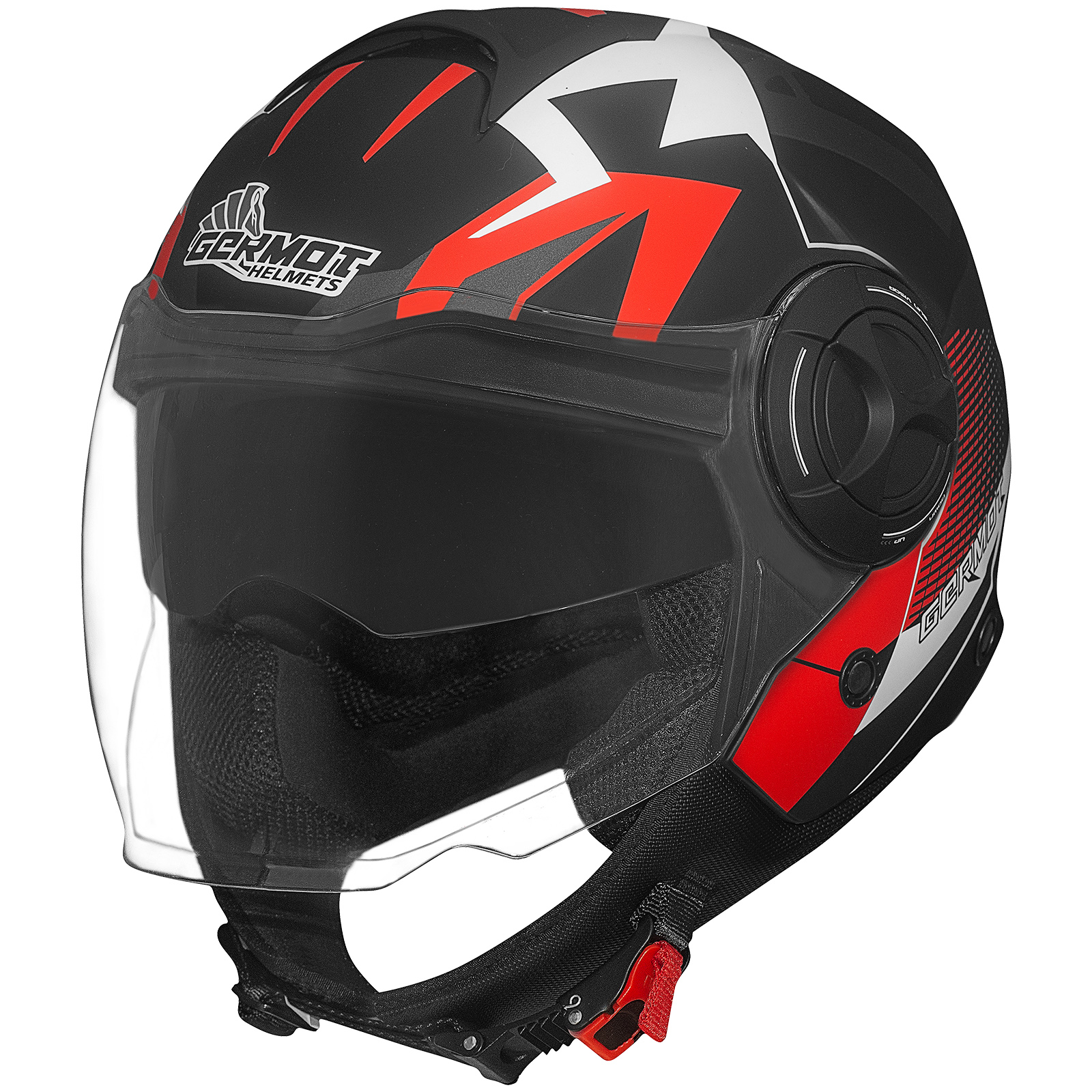 Germot Helm GM 650, matt-schwarz/rot