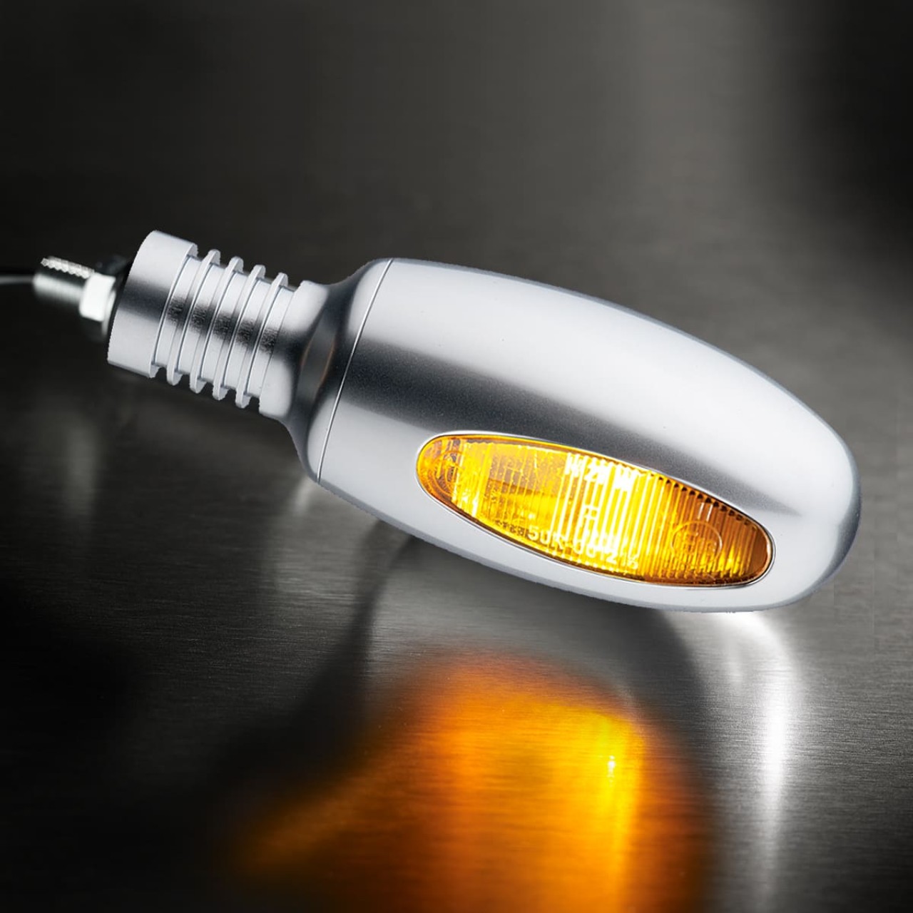 Kellermann Blinker, BL 1000 yellow, Aluminium, Halogen, VR/VL, 12 V, 21 W, silber seidenmatt