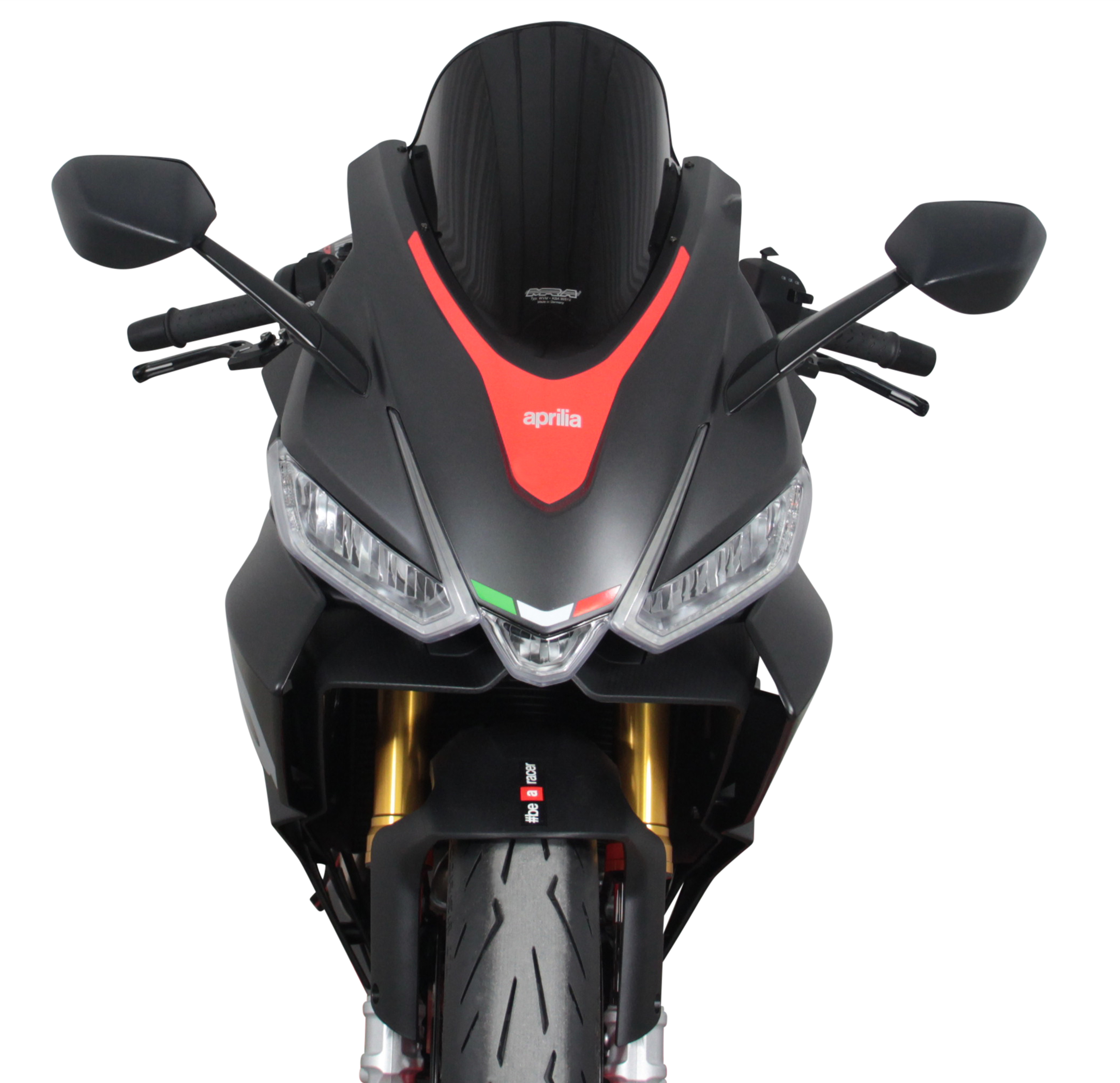 MRA Racingscheibe "R " schwarz für Aprilia RS 660 2021-