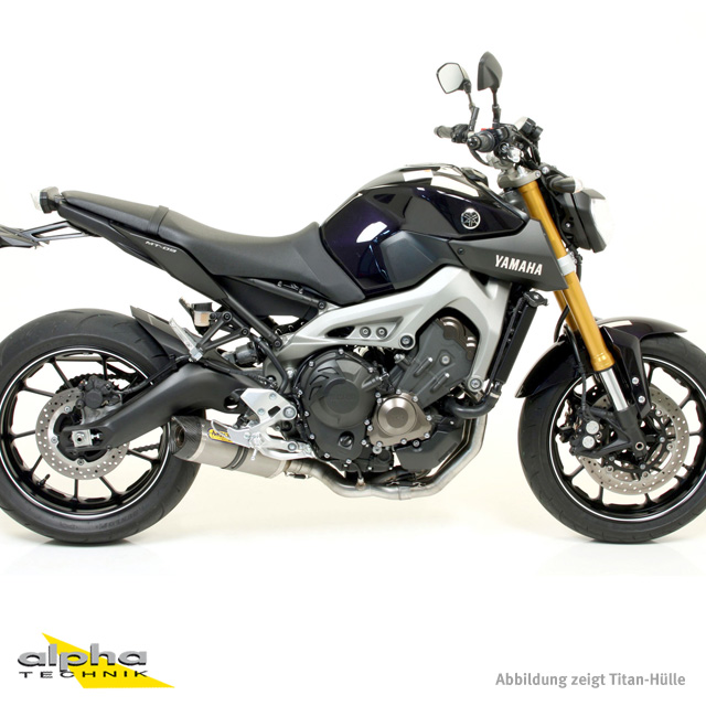 ARROW Auspuff THUNDER für Yamaha MT09 / Tracer 900 2013-, Aluminium mit Carbon Endkappe (Nur mit ARR