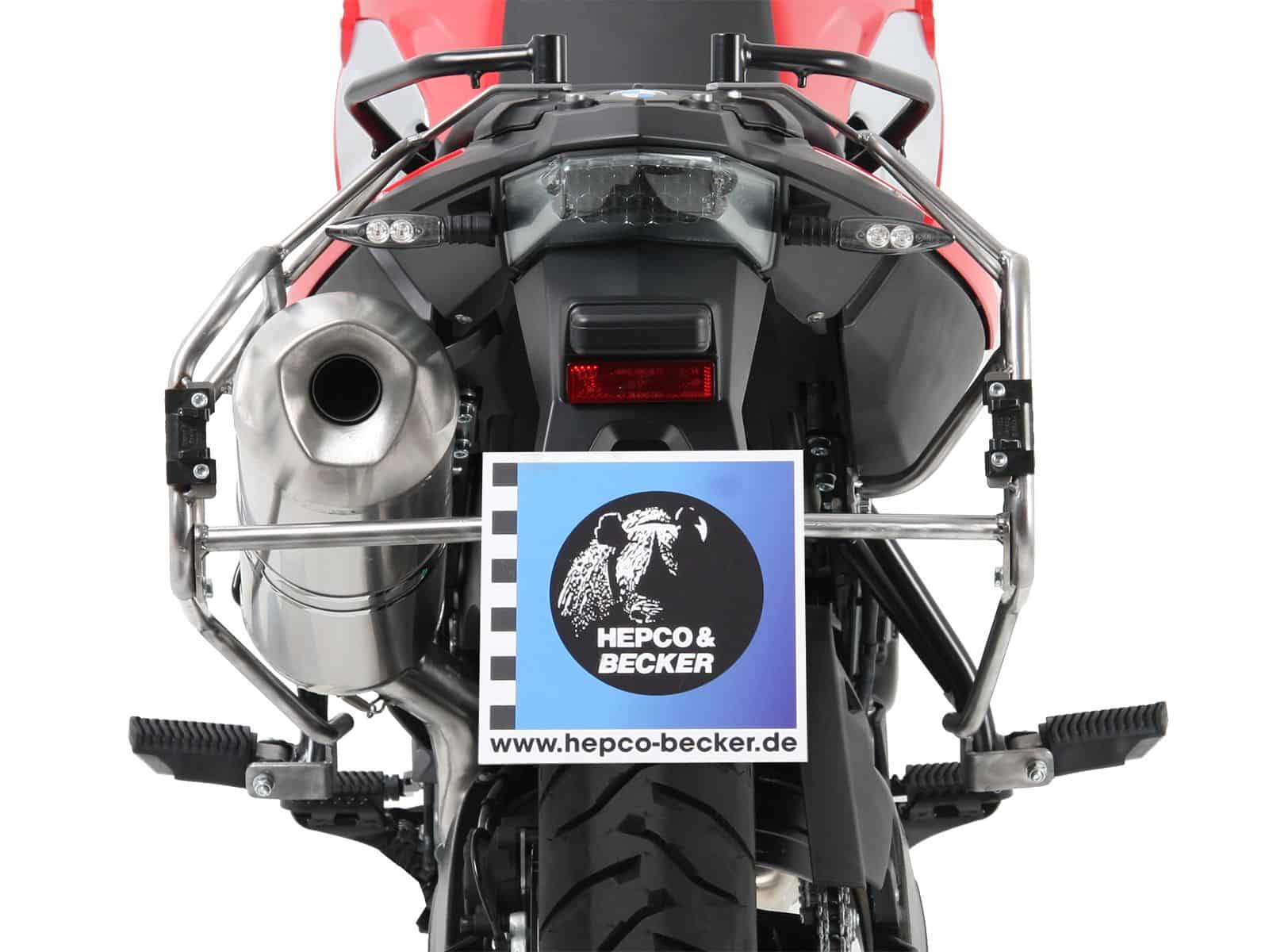 Kofferträgerset Cutout Edelstahl inkl. Kofferset Xplorer Cutout silber für F 650 GS Twin /F 700 GS