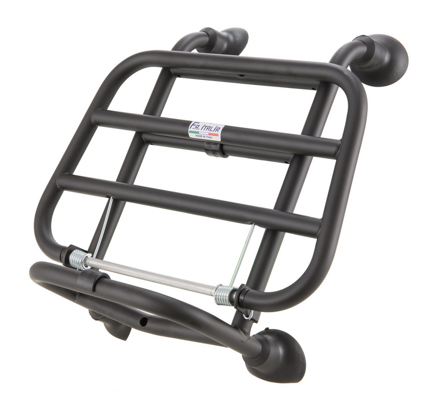 Gepäckträger vorne für Vespa Primavera /​Sprint /​Elettrica 50-150ccm, klappbar, schwarz matt