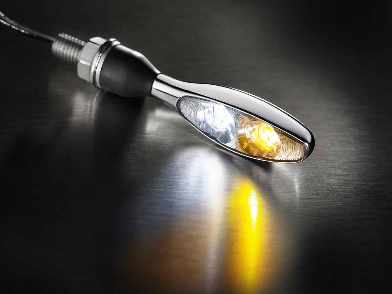 Kellermann Blinker mit Positionslicht, Micro 1000 PL, Stahl, LED, VL/VR, 12 V, chrom glänzend, M8x20