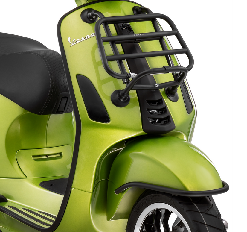 Gepäckträger vorne für Vespa Primavera /​Sprint /​Elettrica 50-150ccm, klappbar, schwarz matt