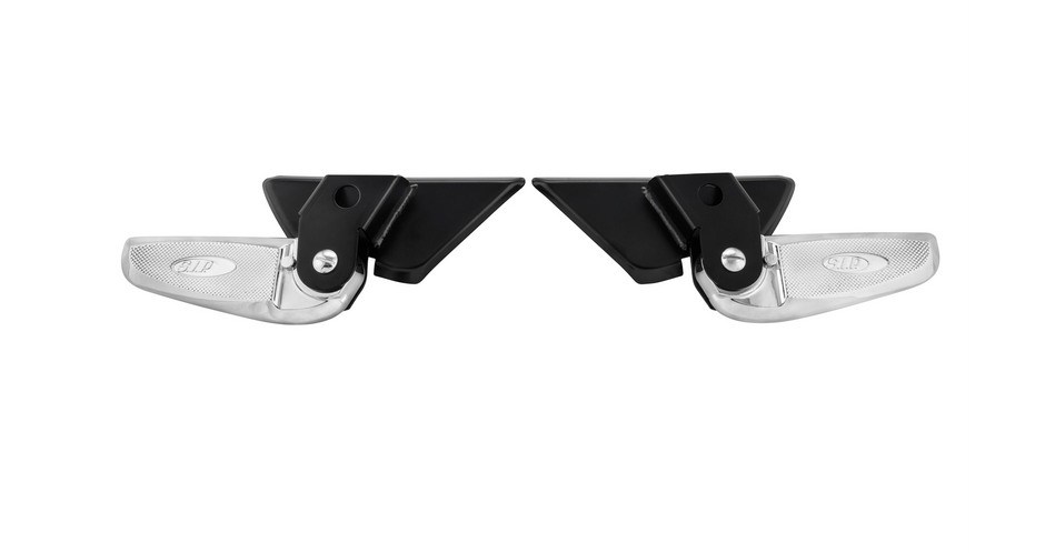 Fußrasten rechts und links für Vespa LX /​LXV /​S 50-150ccm, schwarz/chrom