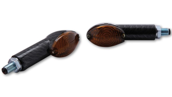 HIGHSIDER Smart Cateye Glühlampen Mini-Blinker Gehäuse Carbon / Linse Rauchgrau (Paar), Vorn & Hinte