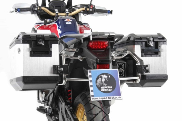 Xplorer Cutout Kofferset silber + Cutout-Träger silber für Honda CRF 1000 Africa Twin (16-17)