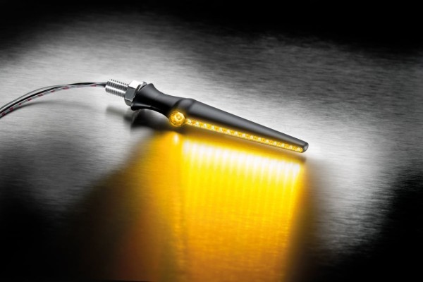 Kellermann Blinker, Jetstream, Stahl, LED - Sequentiell, V/H, L/R, 12 V, schwarz matt, M8x20