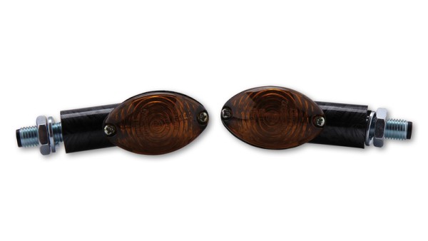 HIGHSIDER Smart Cateye Glühlampen Mini-Blinker Gehäuse Schwarz / Linse Rauchgrau (Paar), Vorn & Hint