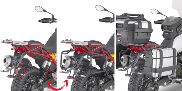 Seitenkofferträger ONEFIT abnehmbar für Moto Guzzi V85 TT (Bj.19-) Givi