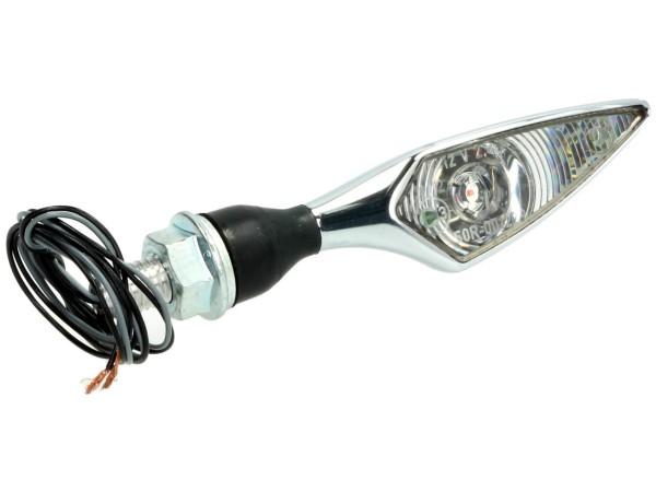 Kellermann Blinker, Rhombus, Stahl, LED, VL/HR, 12 V, chrom glänzend, M8x20, E-geprüft