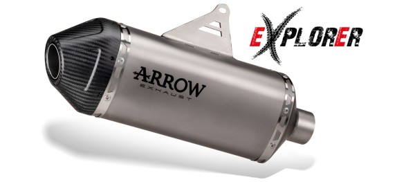 ARROW Auspuff EXPLORER Titan mit Carbon-Endkappe für Suzuki DR-Z4S (25-)