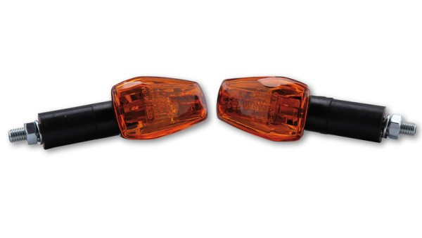 HIGHSIDER Smart IMOLA 1 Glühlampen Mini Indicator Gehäuse Schwarz / Linse Orange (Paar), Vorn & Hin