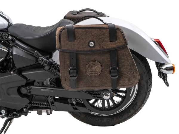 Cutout Taschen Set braun inkl. Halter für Indian Scout Classic 1250 (25-) Hepco & Becker