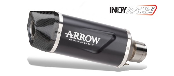 ARROW Auspuffanlage INDY RACE EVO Aluminum schwarz mit Carbon-Endkappe für Aprilia RS 660 (25-)