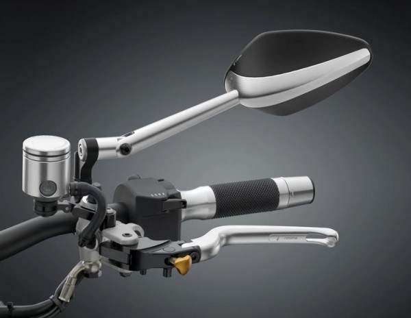 Spiegel RIZOMA "Veloce naked" links oder rechts für Vespa, silber/schwarz