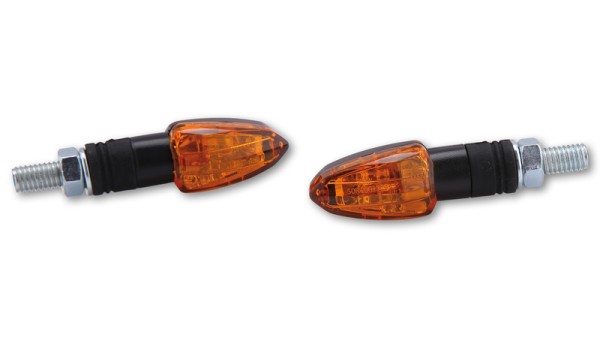 HIGHSIDER Smart Lizzard Glühlampen Blinker Gehäuse Schwarz / Linse Orange (Paar), Vorn & Hinten