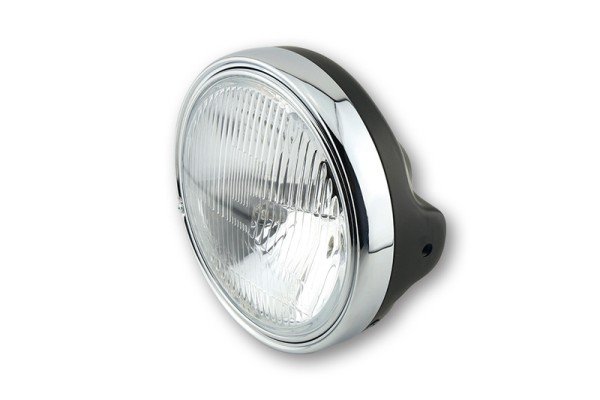 HIGHSIDER smart 7 Zoll LTD Scheinwerfer Schwarz H4-Einsatz Mit Geprägtem Glas, E-Geprüft (1Stck)