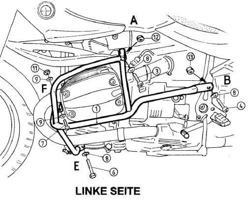 Motorschutzbügel schwarz für BMW R 850 R (94-02)/R 1100 R (94-99) Hepco & Becker