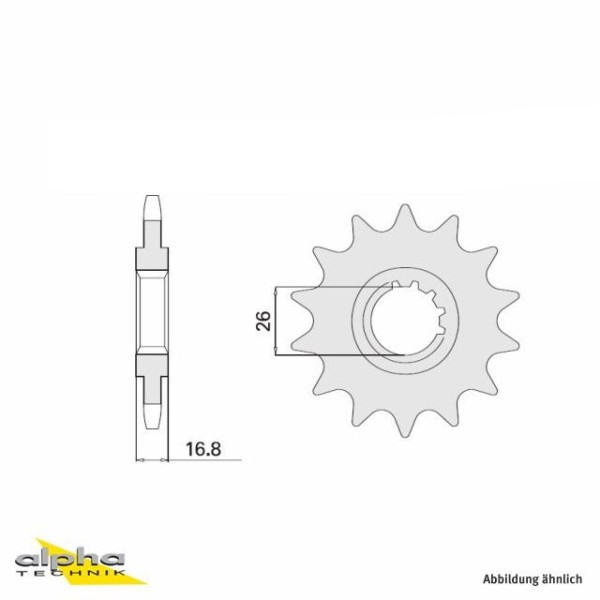 Ritzel, 16 Zähne, Teilung 530