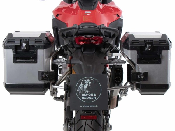 Kofferträgerset Cutout inkl. Kofferset Xplorer Cutout silber für Ducati Multistrada V4 (25-)